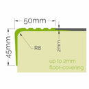 Rubber Stair Anti-Slip Nosing Angle Step Edge RO 50mm x 45mm