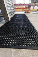 Rubber Workshop Safety Mats with Drainage Holes Anti-Fatigue, Slip-Resistant Nitrile Rubber Oil & Grease Resistant, Bevelled Edge Economical