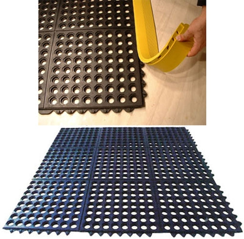 Pool Rubber Link Mats with Drainage Holes B By Rubber Co