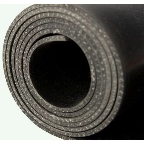 Black 1 Ply Insertion Commercial Rubber Sheet Reinforced Natural/SBR Blend, 65° Shore A Hardness, 1.4m Width, Various Thicknesses - Linear Metre